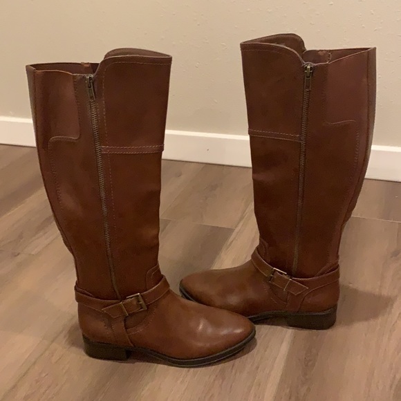 Merona Shoes - Merona Cinnamon Brown Boots w/Decorative Buckles Size 8
